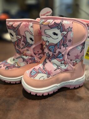 New Rugged Bear, Unicorn Winter Snow Boots - Pink, size 9